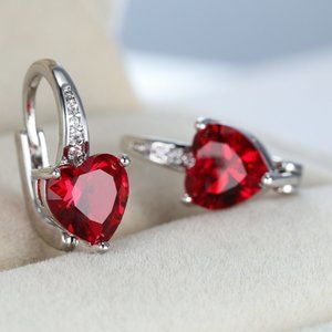 ❤️ Ruby Heart ❤️ Earrings